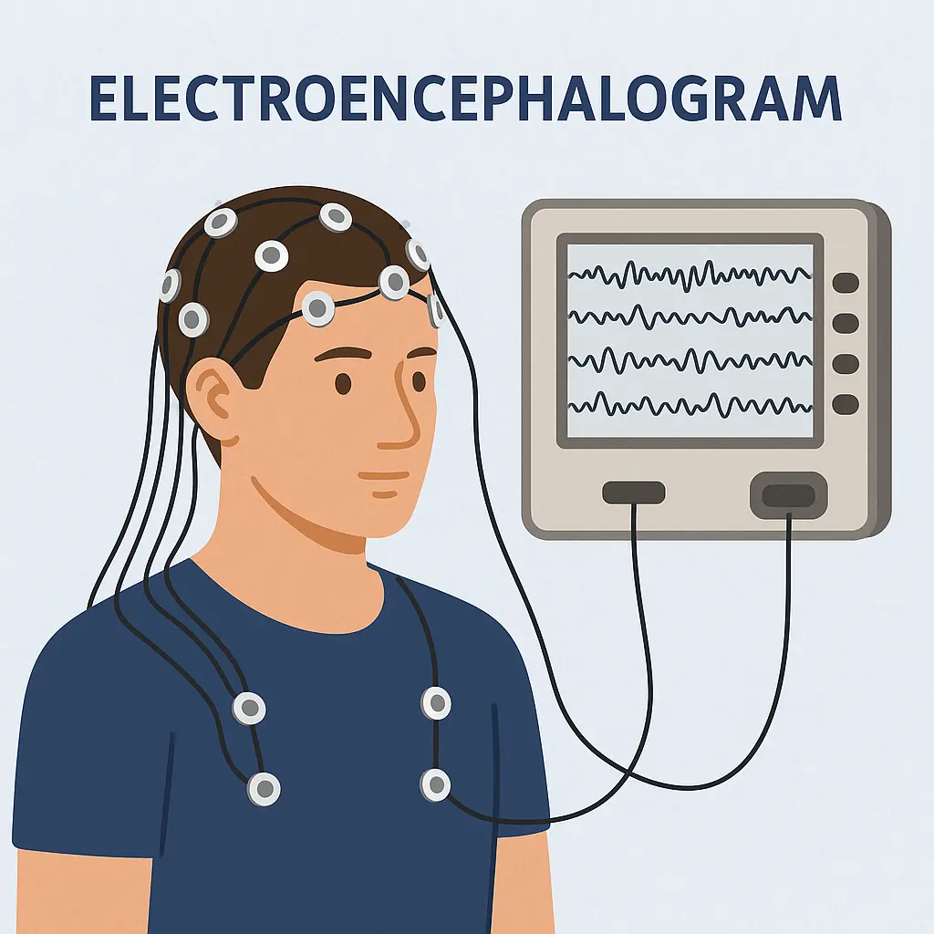 Mesin EEG untuk memeriksa aktiviti elektrik otak